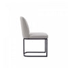 Serena Modern Metal Vegan Leather Dining Chair in Light Gray - Set of 2 | Chaise de salle a manger moderne Serena en metal et cuir vegetalien gris clair - Lot de 2