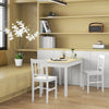 Dining Chairs Set of 2, Kitchen Chair with Slat Back, Pine Wood White