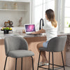 HOMCOM 27" Counter Height Modern Bar Stools Set of 2 with Back, Dark Grey