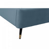 Crosby Modern Upholstered Velvet Twin Bed in Blue | Lit simple moderne Crosby en velours bleu