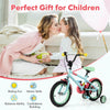 Costway 14" Kids Bike With Adjustable Saddle Handlebar Removable Training Wheels Handbrake Red