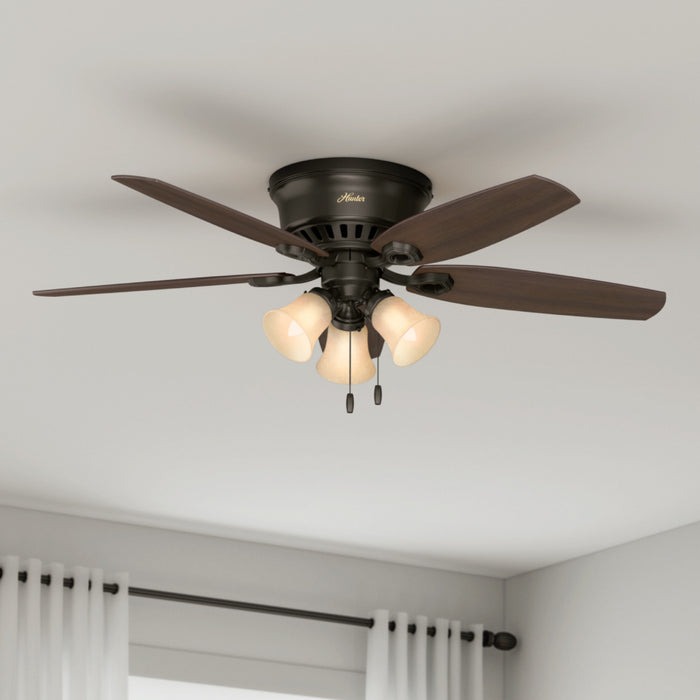 Builder Low Profile Ceiling Fan with Light Fixture - Bronze