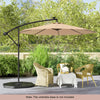 Costway 10 Ft Patio Solar LED Offset Umbrella 40 Lights Crank Cross Base Beige