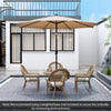 Costway 10 FT 112 LED Solar-Lighted Patio Table Market Umbrella Crank Tilt Outdoor Beige