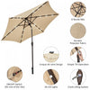 Costway 9' Solar LED Lighted Patio Market Umbrella Tilt Adjustment Crank Lift Beige