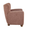 Wingate Cozy Wingback Armchair with Premium Fabric and Solid Wood Legs, Coral, Teak | Wingate Fauteuil Aile Confortable en Tissu Premium et Pieds en Bois Massif, Corail, Teck