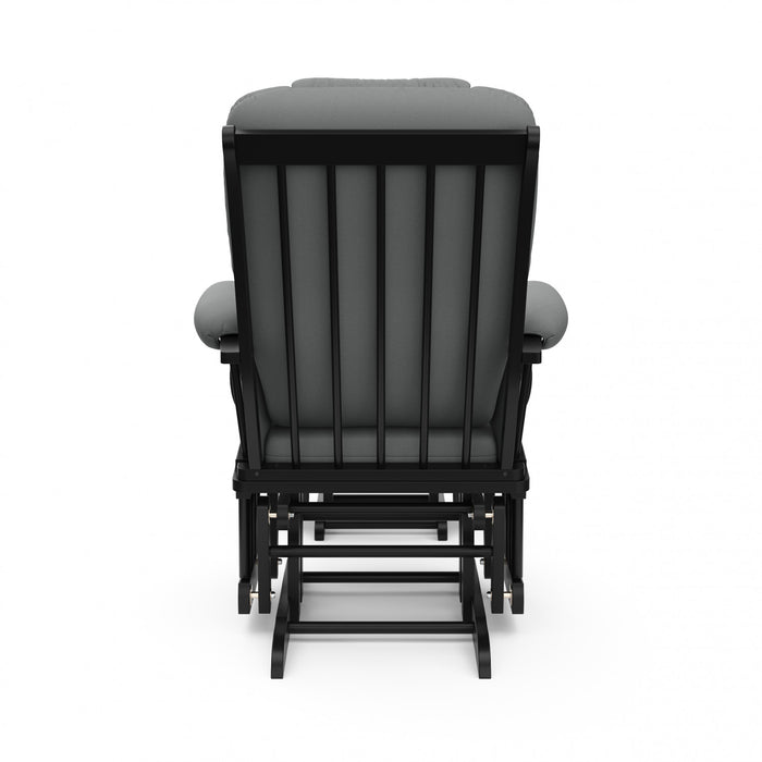 Storkcraft Tuscany Glider and Ottoman - Black/Gray