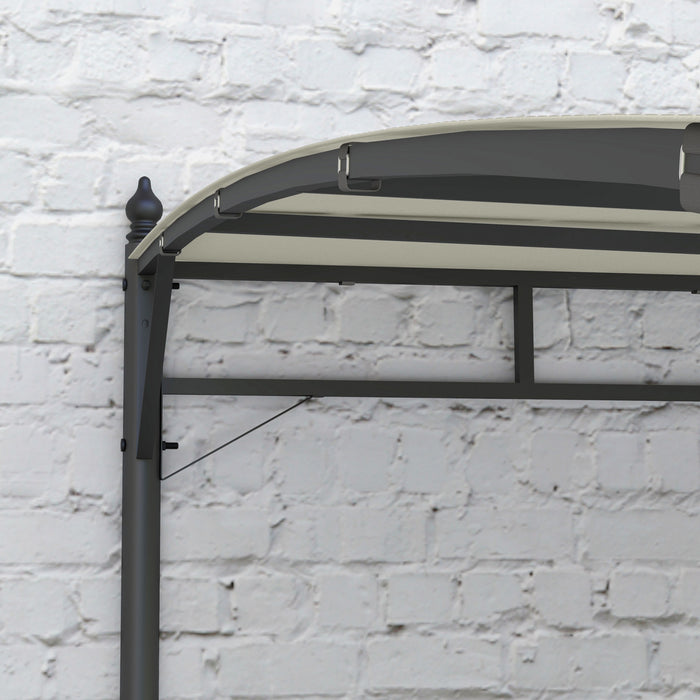 Outsunny 10' X 13' Pergola With Uv30+ Canopy, Steel Pergola Gazebo, Cream