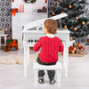 Costway 30-Key Classic Baby Grand Piano Toddler Toy Wood with Bench & Music Rack White White