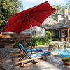 Costway 10FT Patio Umbrella 6 Ribs Market Steel Tilt W/ Crank Outdoor Garden Burgundy