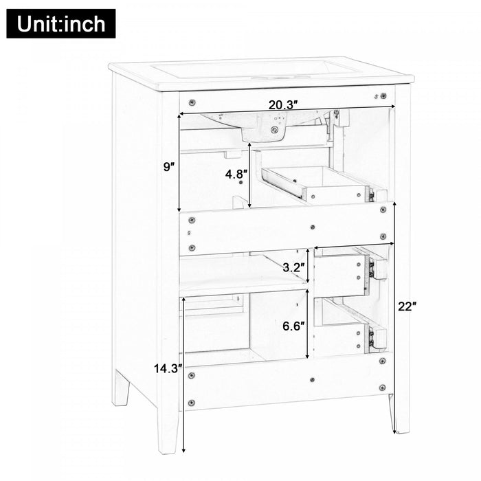 Aura 48 Inch Double Sink Vanity Combo with Drawers and Cabinet, Gray
