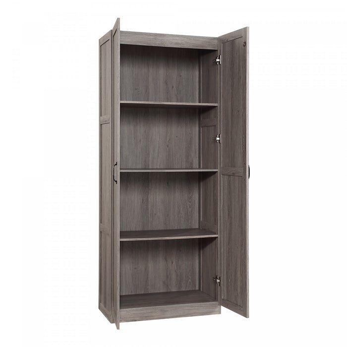 Cornelia Modern 30\" Storage Cabinet in Gray (4-Shelf) - Set of 2 Bookcase