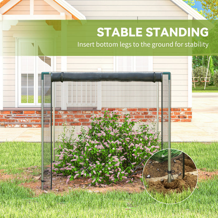 Outsunny 4' x 4' Plant Protection Tent Crop Cage with Door, Black