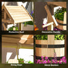 Outsunny Wishing Well Outdoor Wooden Planter with Hanging Bucket, Natural