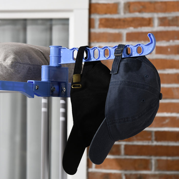 Homcom Foldable Clothes Drying Rack With 2 Side Wings 4 Castors