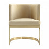 Aura Modern Velvet Metal Dining Chair in Sand - Set of 2 | Chaise de salle a manger moderne en velours et metal Aura couleur sable - Lot de 2