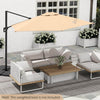 Costway 9 FT Patio Cantilever Umbrella with Sun-Protective Canopy, Top Air Vent Cross Base Beige