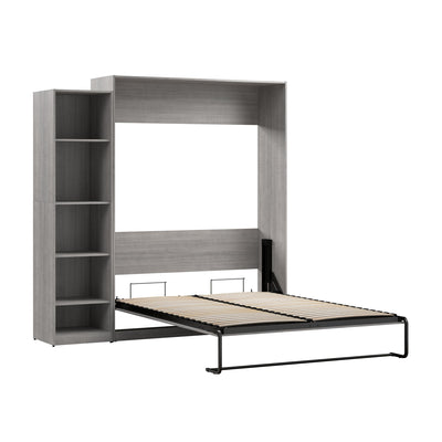 Bestar Claremont 5-Shelf Queen Murphy Bed - Platinum Grey|Grand lit escamotable Claremont de Bestar à 5 tablettes - gris platine