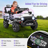 Costway 12v Kids Ride On Truck With 2*12v Motors Spring Suspension & Remote Control White