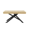 FlexDine 55-71 Inch Rectangular Extendable Dining Table with Cross Legs and Oak Finish, Oak | FlexDine Table a Manger Rectangulaire Extensible 55-71 po avec Pieds Croises et Finition Chene, Chene