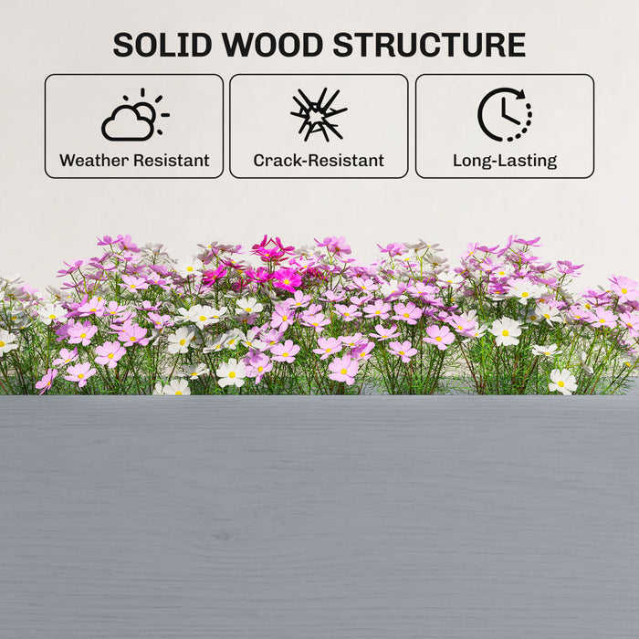 Outsunny 2-Tier Wooden Raised Garden Bed with Legs, 23.6\" x 9.8\" x 27.6\"