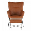 LumiSource Izzy 2-Piece Faux Leather Industrial Accent Lounge Chair and Ottoman - Camel|Fauteuil long d’appoint industriel Izzy 2 pièces en similicuir avec pouf - chameau