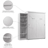 Bestar Key West Queen Murphy Bed with Closet Organizer (94 W) - Pure White Oak|Grand lit escamotable Key West de Bestar de 94 po (L) avec organisateur de garde-robe - blanc chêne solide