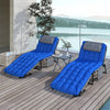 Outsunny 2 Pcs Folding Lounge Chairs, Reclining Tanning Chairs, Blue
