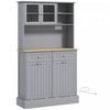 HOMCOM Kitchen Pantry Cabinet, Storage Cabinet w/ Charging Station, Grey