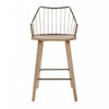 LumiSource Winston Wood Farmhouse Counter-Height Stool - Whitewashed/Antique Copper|Tabouret champêtre Winston de hauteur comptoir en bois - blanchi et cuivre antique