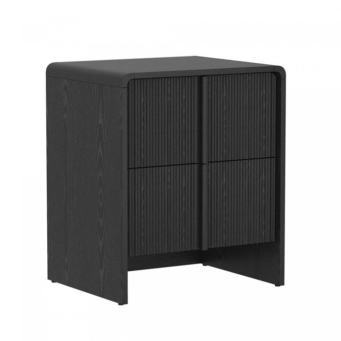 Novara Contemporary 22\" Nightstand in Black (2-Drawer)