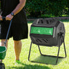 Outsunny Outdoor Dual Chamber 360° Rotating Composter Green|Outsunny Bac A Compost Exterieur A Double Chambre Rotatif A 360° Vert