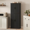 HOMCOM Pantry Cabinet, 64" Storage Cabinet with Adjustable Shelves, Black