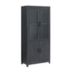 Jodie Mid-Century Modern 31" Bookcase Cabinet in Charcoal Gray (6-Shelf) - Set of 2 | Armoire bibliotheque Jodie style mi-siecle moderne 79 cm en gris charbon (6 etageres) – Lot de 2