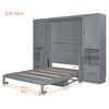 Joyce Closet Queen Murphy Bed With Drawers And Shelves - Grey | Lit Escamotable Joyce Format Queen Avec Tiroirs Et Etageres - Gris