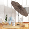 Costway 10Ft Outdoor Market Patio Table Umbrella Push Button Tilt Crank Lift Tan Tan