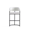 Augusta Modern Metal Upholstered Barstool in White - Set of 2 | Tabouret de bar moderne Augusta en metal et tissu, blanc - Lot de 2