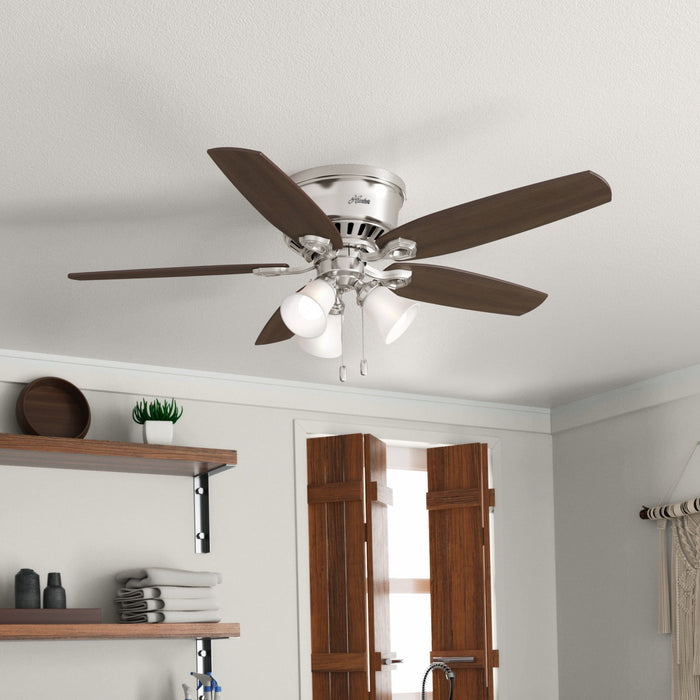 Builder Low Profile Ceiling Fan with Light Fixture - Grey