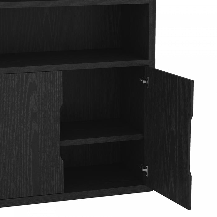 Rivington Modern 40\" Bookcase Cabinet in Black - Set of 3