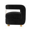 Amirah Modern Velvet Lounge Chair in Black - Set of 2 | Fauteuil lounge moderne Amirah en velours noir - Lot de 2