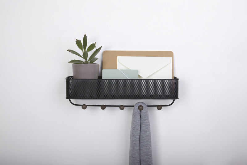 Umbra Estique Organizer Wall Hooks - Black and Walnut