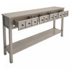 Michael Solid Wood Console Table For Entryway With Storage Drawers And Bottom Shelf - Grey | Table Console Michael En Bois Massif Pour Entree Avec Tiroirs De Rangement Et Etagere Inferieure - Gris