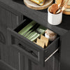 HOMCOM 71" Pantry Cabinet, Kitchen Cupboard with Charging Station, Black
