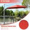 Costway 11ft Patio Offset Umbrella Cantilever Rotation Aluminum Tilt Cross Base Orange