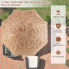 Costway 7.2FT Patio Thatched Tiki Umbrella W/Tilt 8 Ribs Hawaiian Hula Beach