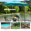 Costway 11ft Patio Offset Umbrella Cantilever Rotation Aluminum Tilt Cross Base Turquoise