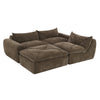 Cloud 116 Inch Modular Sectional Sofa with Ottoman and Legless Design, Brown | Cloud Canape Sectionnel Modulaire 116 po avec Ottoman et Design Sans Pieds, Brun