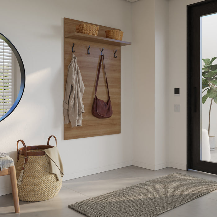 Porto Entryway Wall-Mounted Coat Rack with Shelf