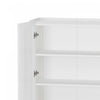 Abbey Modern 32" Tempered Glass Bookcase Cabinet in White (4-Shelf) - Set of 2 | Armoire bibliotheque moderne Abbey 32" en verre trempe blanc (4 etageres) - Lot de 2