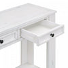 Gracie Solid Wood Console Table With Drawers And Shelf - Antique White | Table Console Gracie En Bois Massif Avec Tiroirs Et Etagere - Blanc Antique